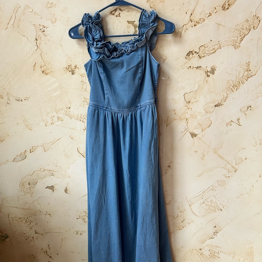 NWT Chambray Off Shoulder Dress XS Lightweight Summer County Concert Dress - Picture 11 of 11